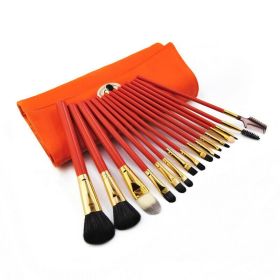 16Pcs Pro Makeup Brushes Set Cosmetic Kabuki Orange Brush Set For Beginner