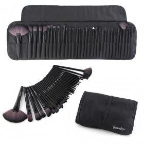 32 Professional Makeup Brush Set - High-quality brushes for all your makeup needs - Black.