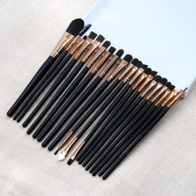 20 black eye makeup brush set; with foundation nose shadow lip concealer eye shadow eyeliner and mascara brush