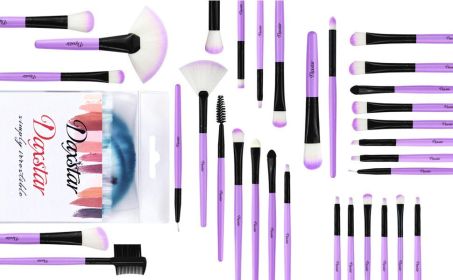 Purple makeup brush without bag Premium Synthetic Kabuki Foundation Blending Face Powder Mineral Eyeshadow Make Up Brushes Set