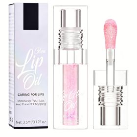 Color-changing Lip Oil,Lip Glow Oil, Glitter Plumping Tinted Gloss For Women Girls (Option: Pink)