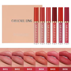 CALLCALL LING Transfer-Proof Velvet Matte Liquid Lipstick Set - 6-Piece Set , Long-Lasting Non-Smudge (Option: B)