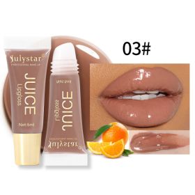 Fruit Flavor Glossy Lip Oil Natural Long Lasting Hydrating Plump Lip Gloss Moisturizing Shiny Watery Lip Tint (Option: 03)