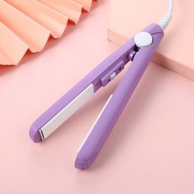 Mini Portable Hair Iron Hair Straightener Curler Professional Hair Irons Ceramic (Color: Purple)