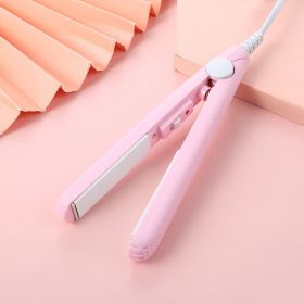 Mini Portable Hair Iron Hair Straightener Curler Professional Hair Irons Ceramic (Color: Pink)