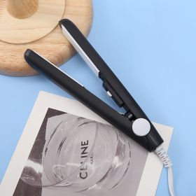 Mini Portable Hair Iron Hair Straightener Curler Professional Hair Irons Ceramic (Color: Black)