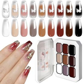 Limegirl Gradient Painting Gel, 9 Bright Colors Ombre GelNail Polish for Pigment Pat Nails Nails French ManicureSoak Off UV Set (Color: G120-1)