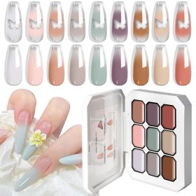 Limegirl Gradient Painting Gel, 9 Bright Colors Ombre GelNail Polish for Pigment Pat Nails Nails French ManicureSoak Off UV Set (Color: G120-2)