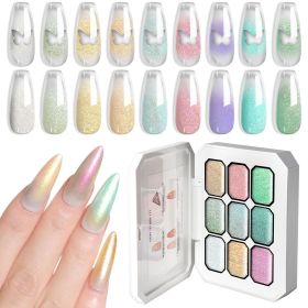 Limegirl Gradient Painting Gel, 9 Bright Colors Ombre GelNail Polish for Pigment Pat Nails Nails French ManicureSoak Off UV Set (Color: G120-10)
