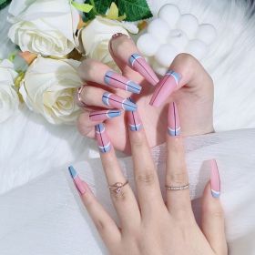 2026 Gothic charm finely crafted wearable nails, Valentine's Day medium square press-on false nail set, hand-made false nail pieces (size: M)