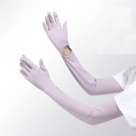 UV Protection Arm Sleeves Gloves, UPF 50+ Sun Protection Long Gloves with Non-Slip Grip, Breathable Cooling Sleeves for Driving, Cycling, Fishing (Style: Floor F4 - BX09 - Purple)