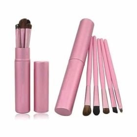 The Beautiful Traveler Makeup Brush Set in a compact Travel case (Color: Basic Black)